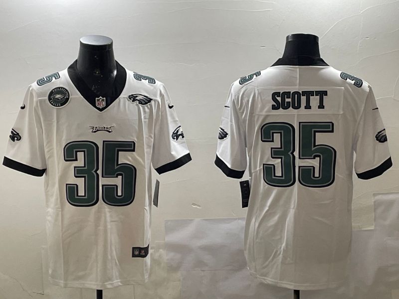 Men Philadelphia Eagles #35 Scott White Second generations 2025 Nike Vapor Limited NFL Jersey style 1